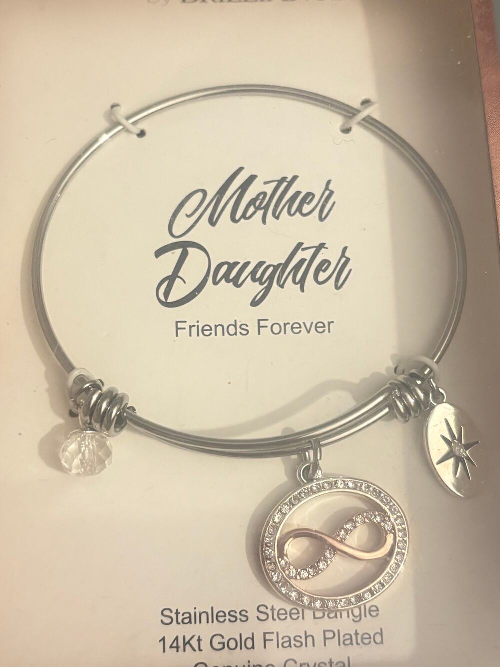 NIB Believe by Brilliance Mother Daughter Crystal Bangle
